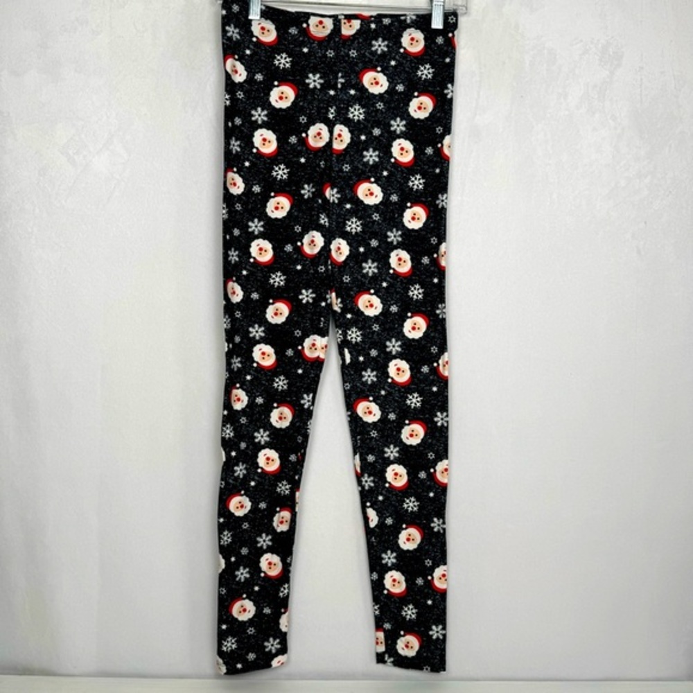 Women's Ugly Christmas Holiday Santa Leggings Snowflakes Size‎ Medium